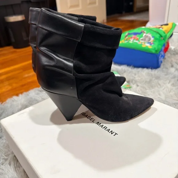 Isabel Marant Black Leather Ankle Booties - Picture 5 of 5